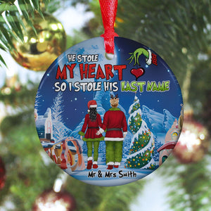 Couple, He Stole My Heart, Personalized Ornament, Christmas Gifts For Couple, 05HTPO270923HH - Ornament - GoDuckee