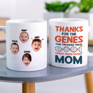 Custom Photo Kid, Good Looks, Mom, Personalized Mug, Gift For Mother - Coffee Mug - GoDuckee