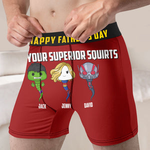 Personalized Gifts For Dad Men's Boxers Happy Father's Day From Your Superior Squirts 02QHTN230124HA - Boxers & Briefs - GoDuckee