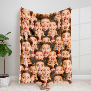 Custom Photo Face Blanket- Funny Face Gift- Funny Blankets for All Ages - Blanket - GoDuckee