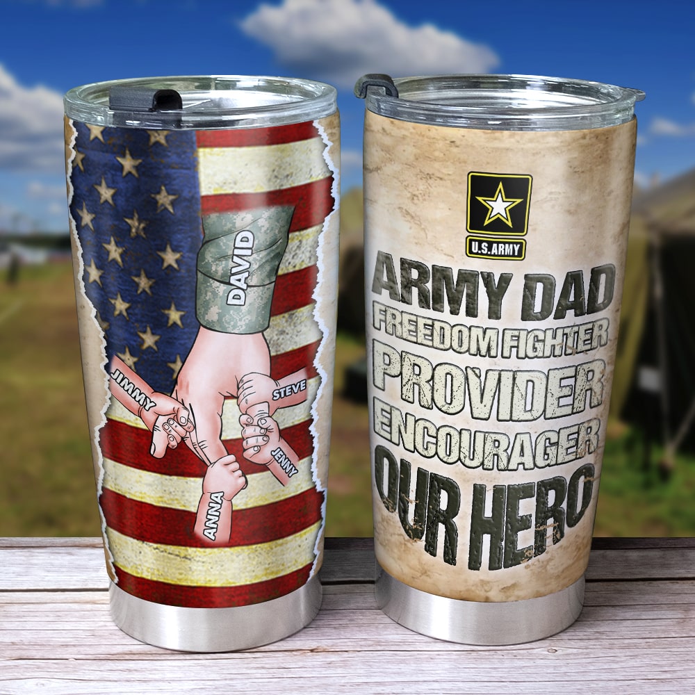 Military Dad, Best Dad Ever, Personalized Tumbler, Gift For Dad, 01TOPO081223HH - Tumbler Cup - GoDuckee