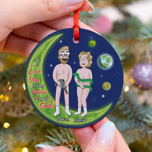 Personalized Gifts For Couple Ornament 05totn120724hg Funny Cartoon Couple - Ornament - GoDuckee