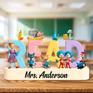 Cartoon Teacher Plaque - Personalized Gifts For Teacher 05natn270525 - Shaped Plaques - GoDuckee