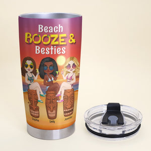 Beach Booze Besties Drunk Stories - Personalized Tumbler, Gift For Friends- Summer Friends - Tumbler Cup - GoDuckee