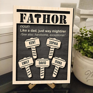Fathor Like A Dad, Just Way Mightirer -Personalized Wooden Art HAPYC-2 Layers Wood Sign- Gifts For Dad-03qhqn260423 - Wood Sign - GoDuckee