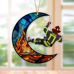 Firefighter Rescuing-Personalized Ornament - Acrylic Custom Shape Ornament- Gift For Firefighter - Ornament - GoDuckee