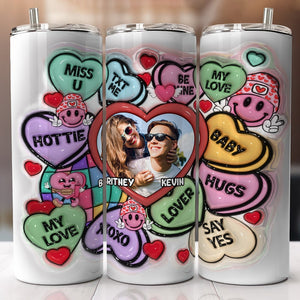 Custom Photo Gifts For Couple Tumbler Miss You My Love Valentine's Gifts - Tumbler Cup - GoDuckee