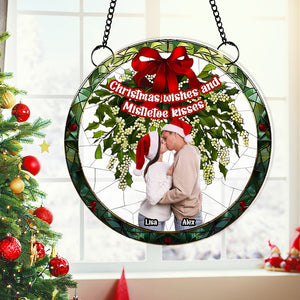 Custom Photo Christmas Gifts For Couple Suncatcher Ornament 03xqmh300824 - Ornament - GoDuckee