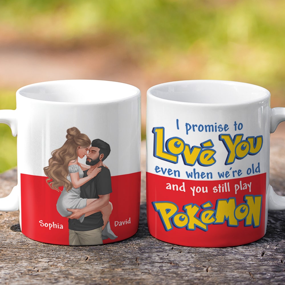 I Promise To Love You Even When We're Old-Personalized White Edge-to-edge mug-Couple Gift-03ohpo261223da - Coffee Mug - GoDuckee