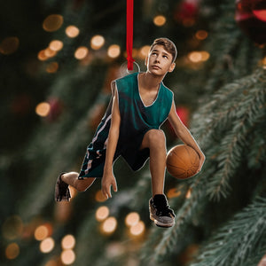 Personalized Basketball Star with Sneakers Christmas Ornament