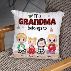 This Grandma Belongs To, Personalized Grandkids Square Pillow, Christmas Gift For Grandma, Family Gift - Pillow - GoDuckee