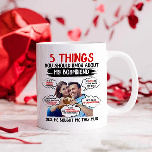 Couple, 5 Things, My Girlfriend, Custom Photo Coffee Mug, Valentine Gift, Couple Gift - Coffee Mug - GoDuckee