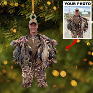 Custom Photo Gifts For Hunter, Duck Hunting Photo Christmas Ornament 34pgxx290824 - Ornament - GoDuckee