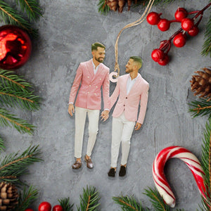 Custom Photo Gifts For LBGT Couple, Upload Couple Photo Christmas Ornament 08pgxx290824 - Ornament - GoDuckee