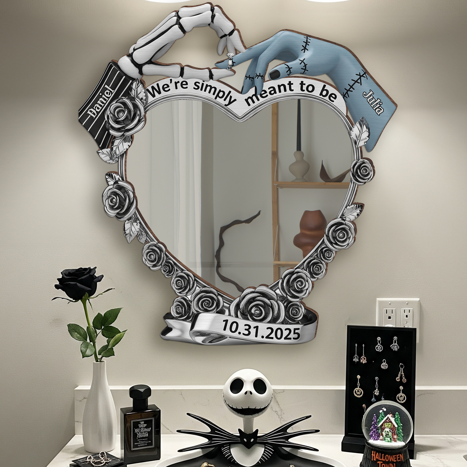 Spooky Couple Personalized Wall Hanging Mirror Gifts For Couple 03OHLU220725 - Mirror - GoDuckee