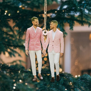 Custom Photo Gifts For LBGT Couple, Upload Couple Photo Christmas Ornament 08pgxx290824 - Ornament - GoDuckee