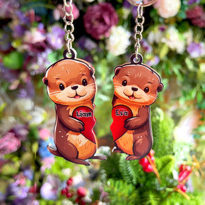 Personalized Otter Couple Keychains - Couple Gift TT - Keychains - GoDuckee