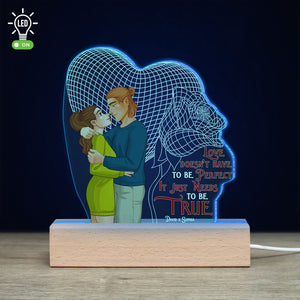 Love Doesn't Have To Be Perfect, Personalized 3D Led Light, Valentine Gifts, Couple Gifts, 02NAPO121223DA - Led Night Light - GoDuckee