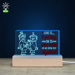 Love Is Holding On To Each Other Personalized Led Light, Gift For Couple (N) - Led Night Light - GoDuckee