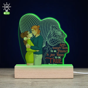 Love Doesn't Have To Be Perfect, Personalized 3D Led Light, Valentine Gifts, Couple Gifts, 02NAPO121223DA - Led Night Light - GoDuckee