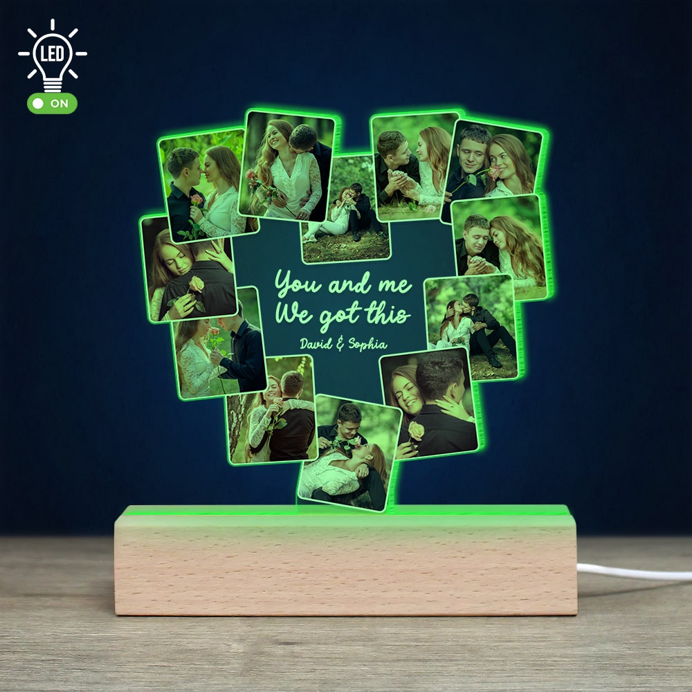 You and Me, We Got This, Custom Photo Couple 3D Led Light, Valentine Gift, Couple Gift - Led Night Light - GoDuckee