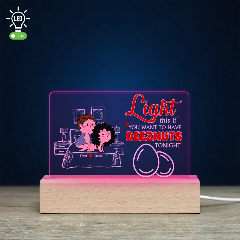 Couple, Deeznuts Tonight, Personalized Led Light, Gift For Couple - Led Night Light - GoDuckee