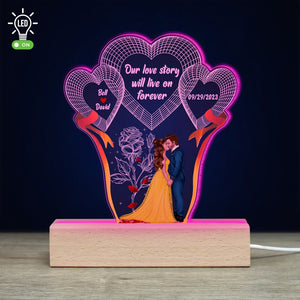 Couple, Our Love Story Will Live On Forever, Personalized 3D Led Light, Valentine Gift, Couple Gift, 04HTPO191223PA - Led Night Light - GoDuckee