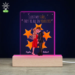 I Lost My Stars, They're All In Your Eyes, Personalized 3D Led Light, Valentine Gifts, Couple Gifts - Led Night Light - GoDuckee