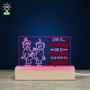 Love Is Holding On To Each Other Personalized Led Light, Gift For Couple (N) - Led Night Light - GoDuckee