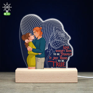 Love Doesn't Have To Be Perfect, Personalized 3D Led Light, Valentine Gifts, Couple Gifts, 02NAPO121223DA - Led Night Light - GoDuckee