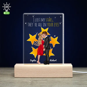 I Lost My Stars, They're All In Your Eyes, Personalized 3D Led Light, Valentine Gifts, Couple Gifts - Led Night Light - GoDuckee