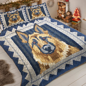 German Shepherds Dog Christmas Quilt Bed Set Gifts For Dog Lovers 04HUDT061124 - Blanket - GoDuckee