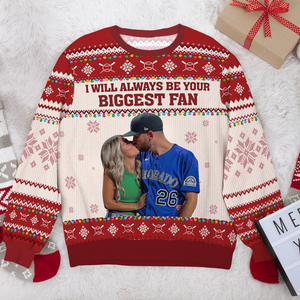 Custom Photo Gifts For Baseball Fans Christmas Ugly Sweater 03ACPU021024 - AOP Products - GoDuckee