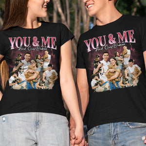 You & Me And Our Baby, Personalized Shirt, Couple And Pets Bootleg Shirt - Shirts - GoDuckee