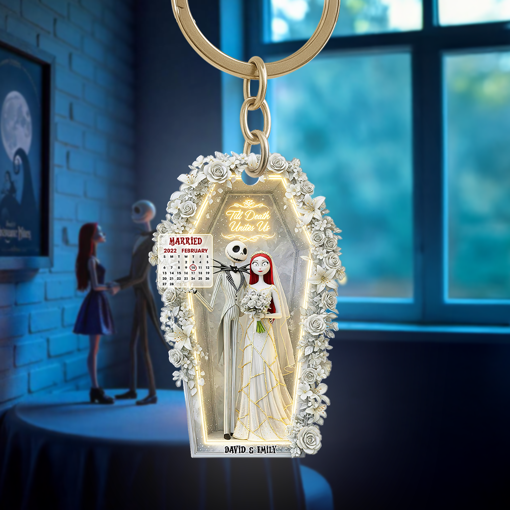 Horror Wedding Couple Keychain - Personalized Gifts For Couple 05ohpu270625 - Keychains - GoDuckee