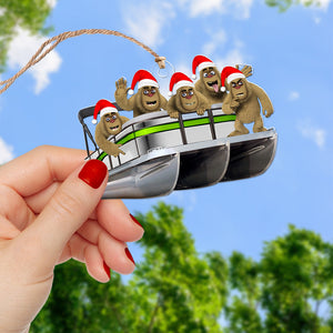 Personalized Gifts For Pontoon Lovers Christmas Ornament, Happy Bigfoot 08qhqn140924 - Ornaments - GoDuckee