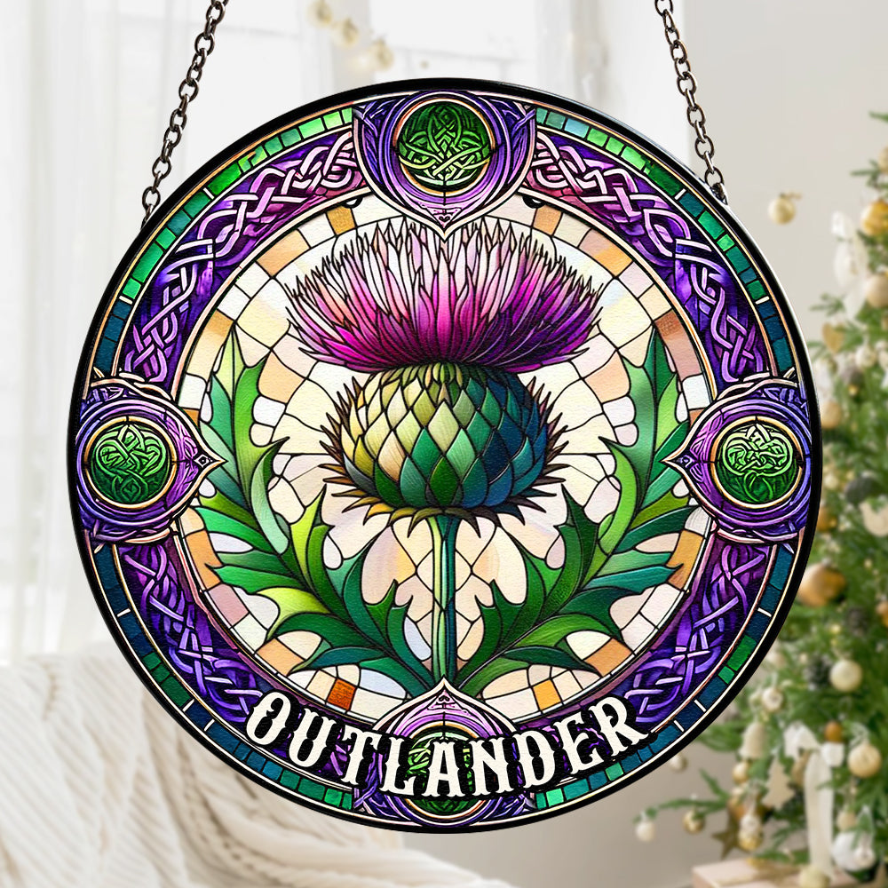 Personalized Gift For Historical Fantasy Novel Fans Suncatcher, Thistle Stained Glass 05QHTN290824 - Ornament - GoDuckee