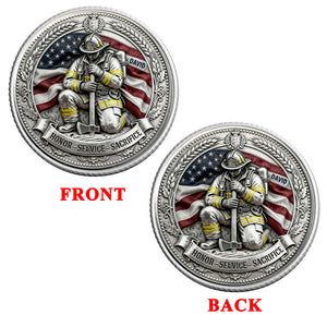 Firefighter Pride Printed Metal Coin - Personalized Gifts For Firefighter 03TOQN230226 - Coin - GoDuckee