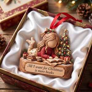 Bookish Girl Christmas Custom Shape Ornament - Personalized Gifts For Book Lovers 01PGTN131026 - Ornament - GoDuckee
