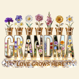 Birthmonth Flowers Kids Acrylic Plaque - Personalized Gifts For Grandma, Mom Plaque 01KIDT060226 - Shaped Plaques - GoDuckee