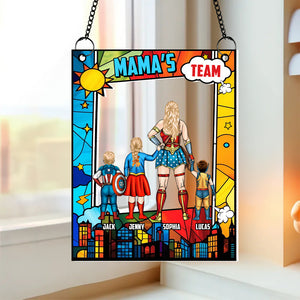 Personalized Gifts For Mom Suncatcher Ornament 03qhtn260225pa Mommy's Team - Ornament - GoDuckee