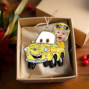 Custom Photo Gifts For Kids Christmas Cartoon Car Ornament 03kapu141124 - Ornament - GoDuckee