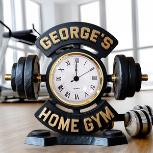Home Gym Desk Clock Plaque - Personalized Gifts for Gym Lovers 03toqn260525 - Clock Plaques - GoDuckee