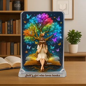 Reading Girl Acrylic Plaque - Personalized Gifts For Book Lovers 01topu160625 - Shaped Plaques - GoDuckee