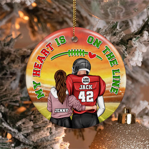 Personalized Gifts For Football Lovers Couple Ornament 02ACDT121024TM - Ornament - GoDuckee