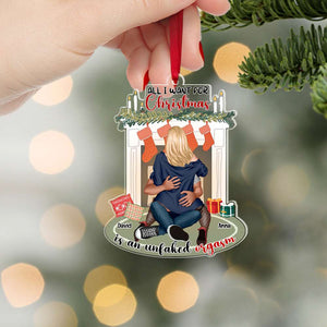 Naughty Couple Personalized Ornament All I Want For Christmas, Christmas Gift For Couple 02QHPU081123HH - Ornament - GoDuckee