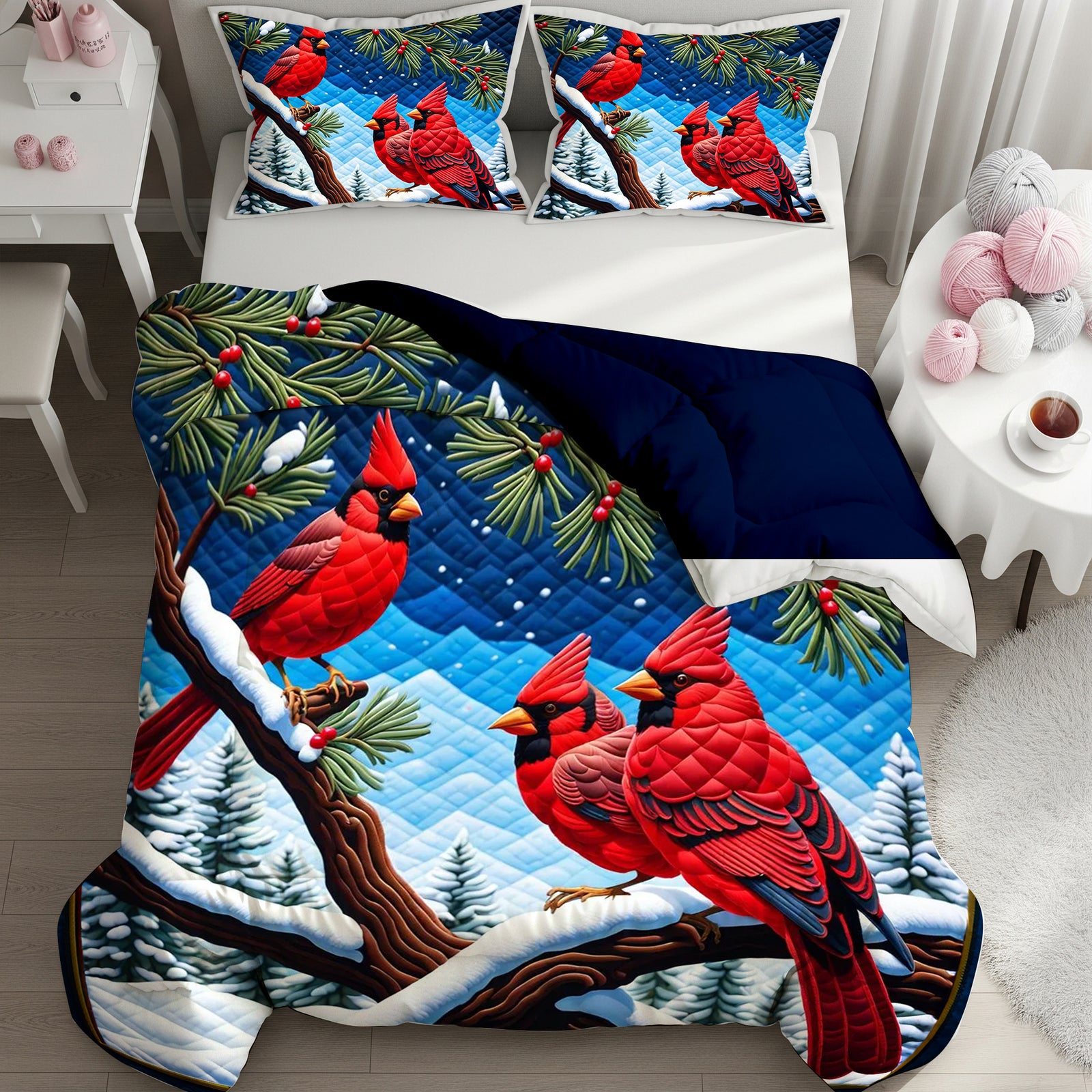 Cardinal - Quilt Bed Set - Gifts For Cardinal Lovers 03HULU150825 - Blanket - GoDuckee