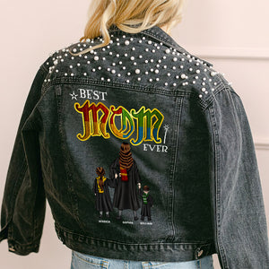 Personalized Gifts For Mom Denim Jacket Super Best Wizard Mom Ever 04HUDT020424TM - Denim Jacket - GoDuckee