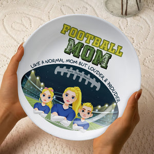 Personalized Gift For Football Mom Ceramic Round Plate Mother's Day 02XQLU200325HG - Ceramic Round Plate - GoDuckee
