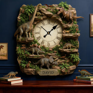 Dinosaur Acrylic Hanging Wall Clock - Personalized Gifts For Dinosaur Lovers 05hyqn221225 - Hanging Wall Clock - GoDuckee